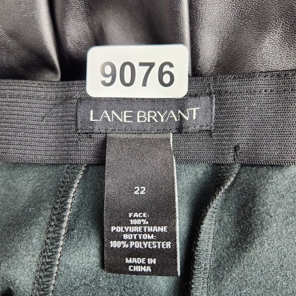 Lane Bryant Skirt Womens 22 Black Faux Leather A Line Plus Size Flare Cocktail - Picture 9 of 10